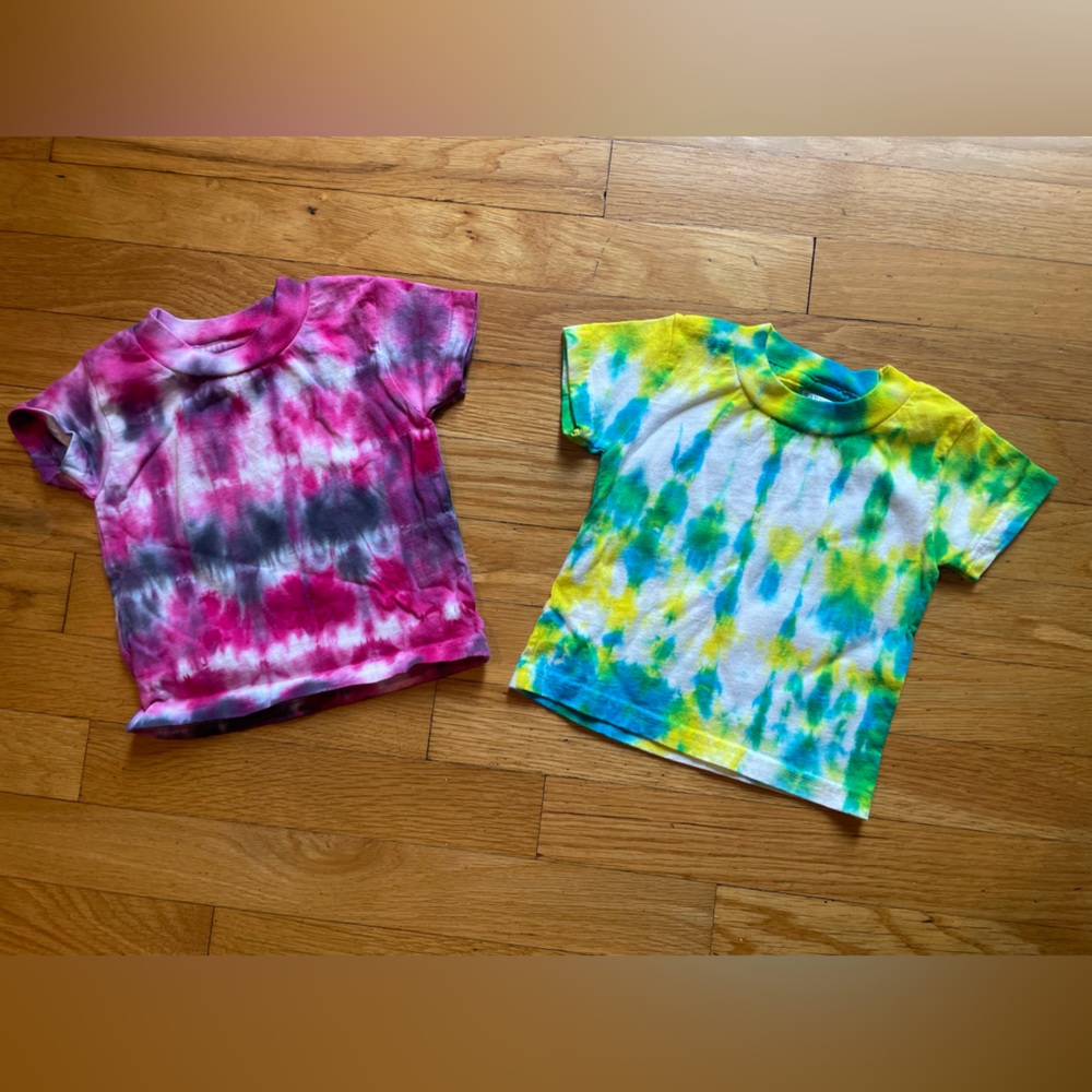 2Toddler Handmade Tie-dye T-shirts Size 12 Mo. bundle of 2shirts
